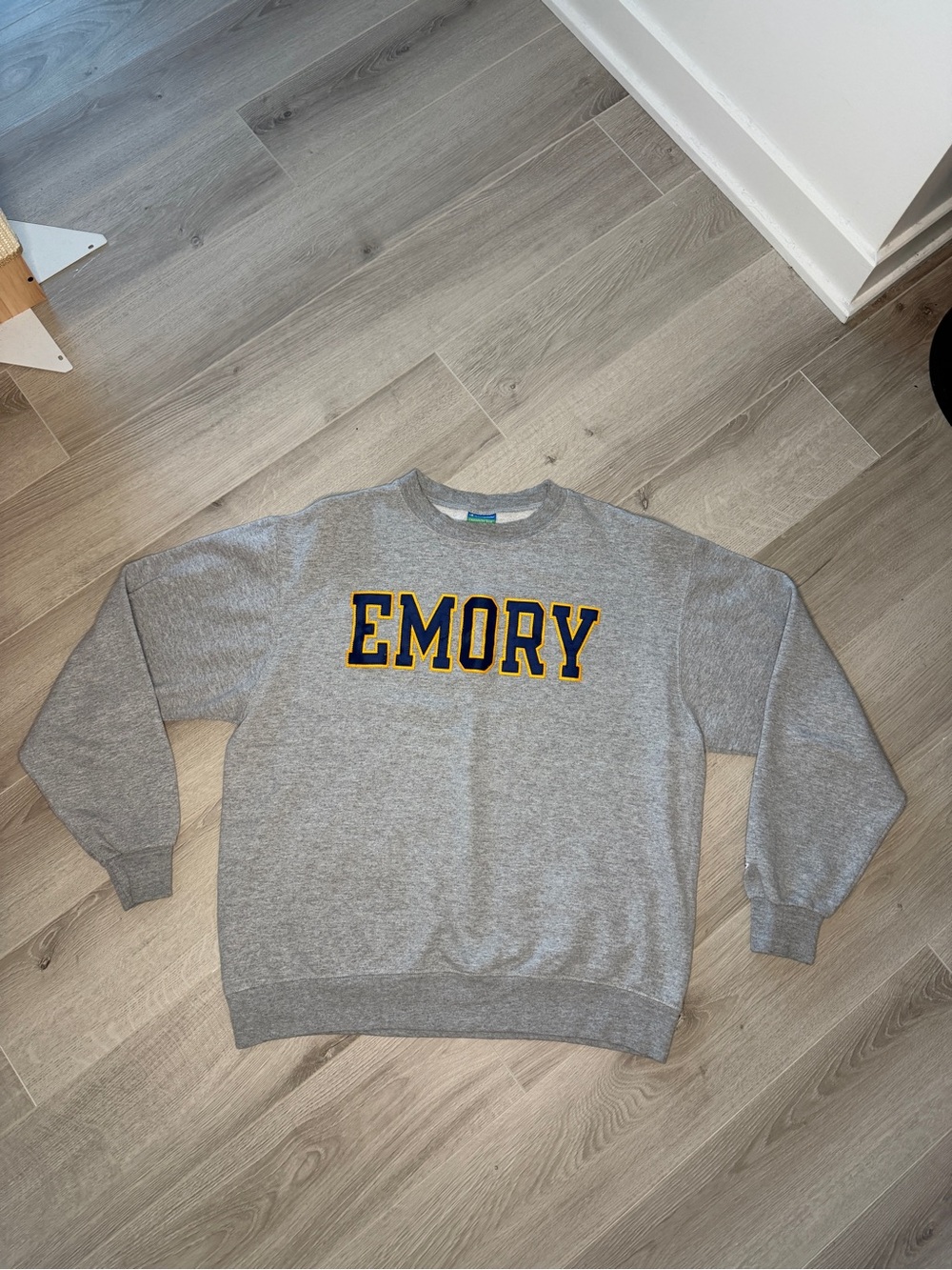 Champion Emory University Crewneck Sweatshirt Gray Oversized Collegiate L